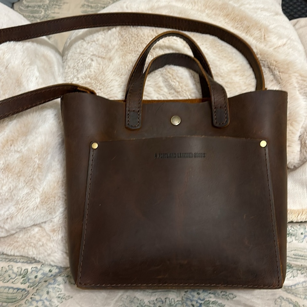 Make a reasonable offer Portland Leather Company mini crossbody tote in Canyon.